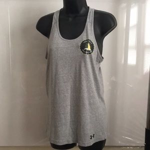 Under Armour lane tech logo gray tank top